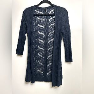 Navy Blue Lace Cardigan Size: XS
